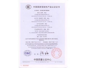 CQC證書  (動(dòng)力柜）